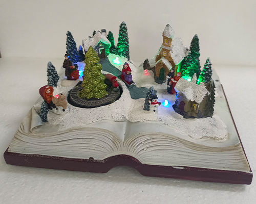 Christmas scene decoration on book