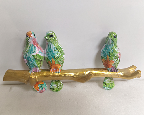 Three bird decorative statues