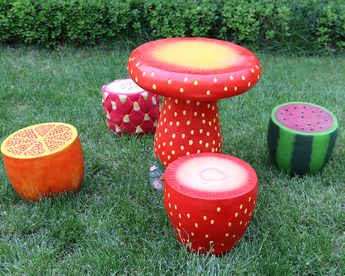 Realistic Fiberglass Fruit Themed Garden Chair Statue