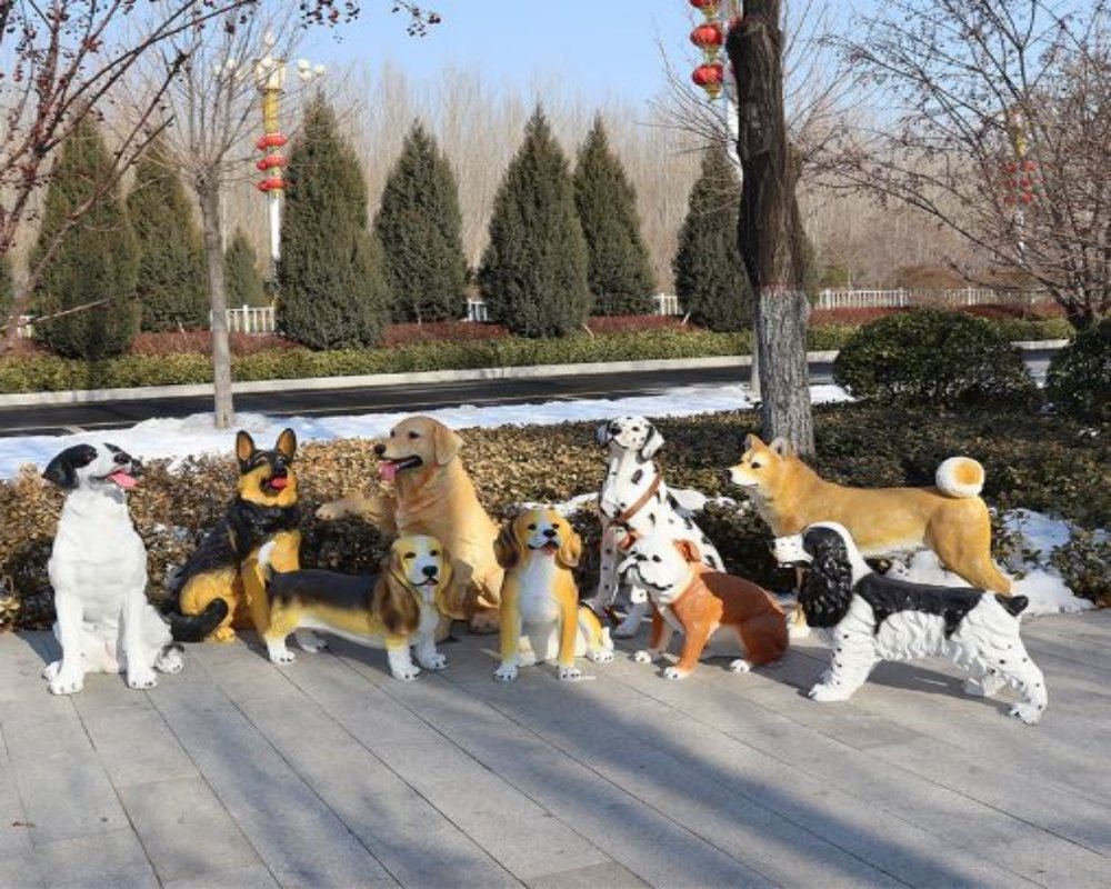 Simulation dog animal sculpture landscape decoration