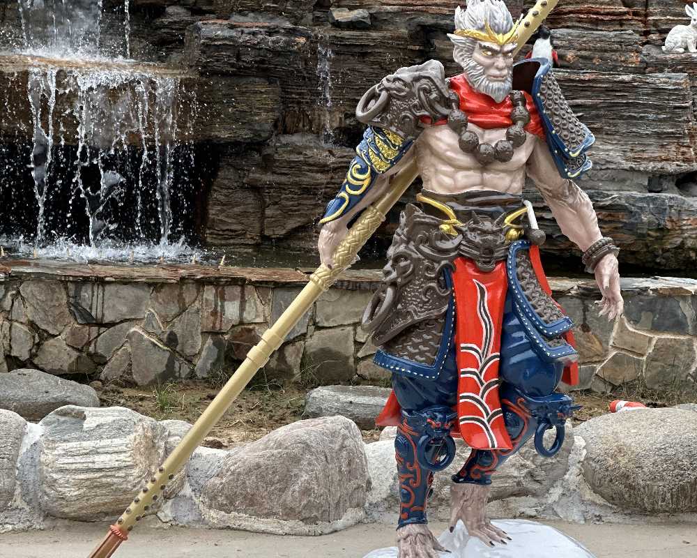Simulation Fiberglass Black Myth Wukong Life-size Sculpture
