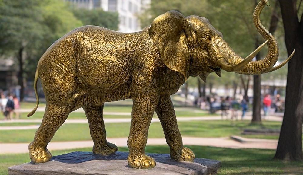 monumental bronze simulation elephant sculpture.jpg