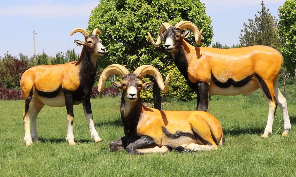 simulation fiberglass rock sheep sculpture.jpg