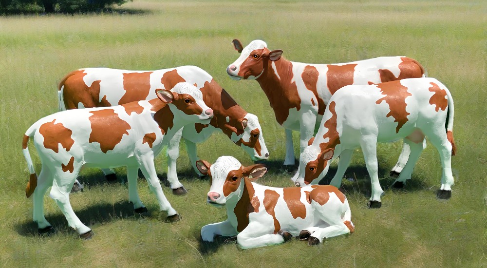 simulation cow fiberglass sculpture