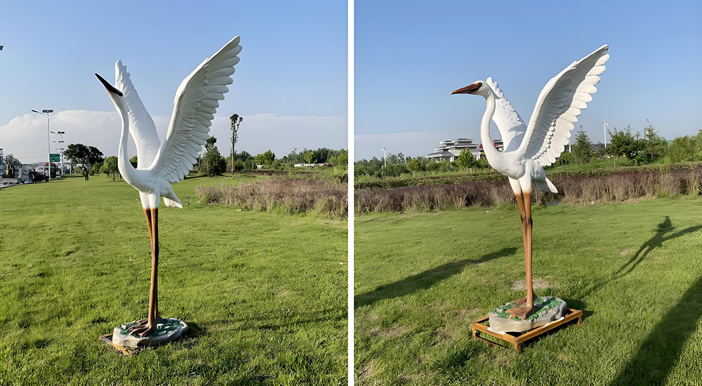 simulation fiberglass egretsculpture