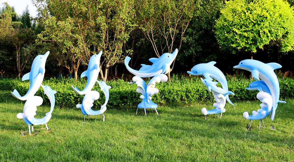 simulation fiberglass dolphin animal sculptures