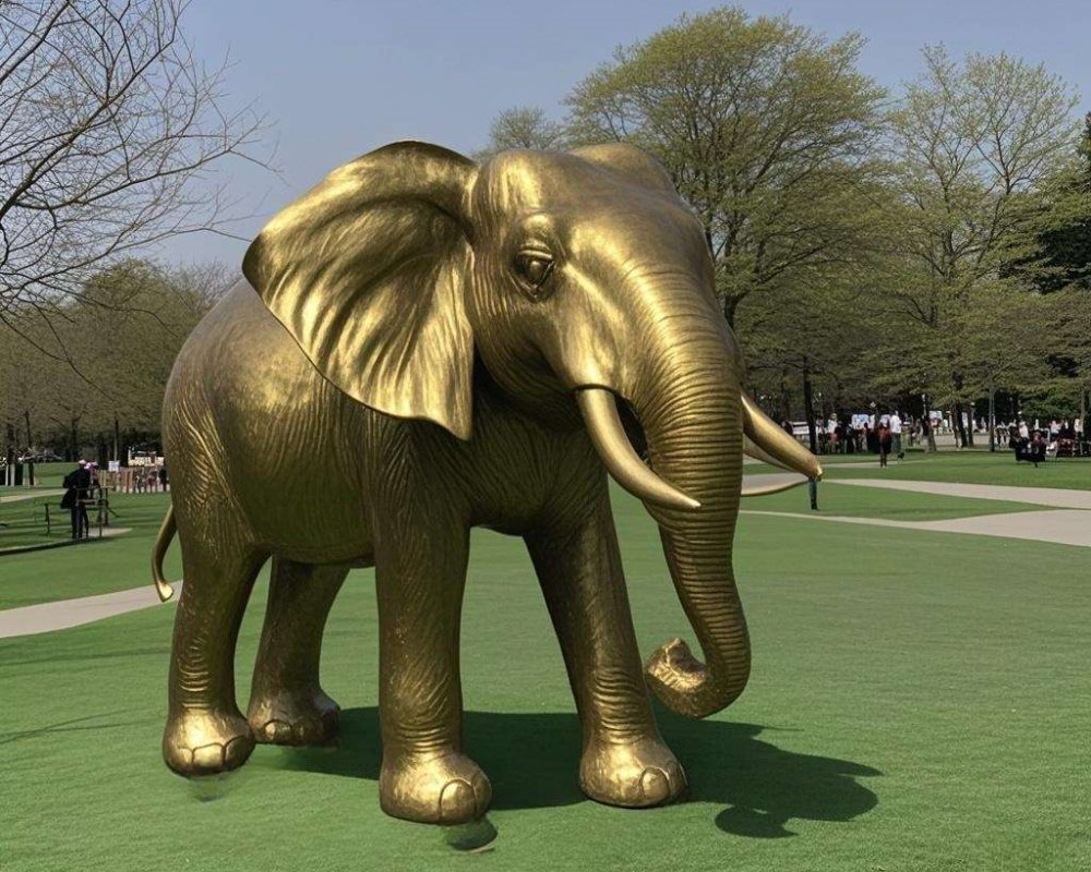 Monumental Bronze Simulation Elephant Sculpture