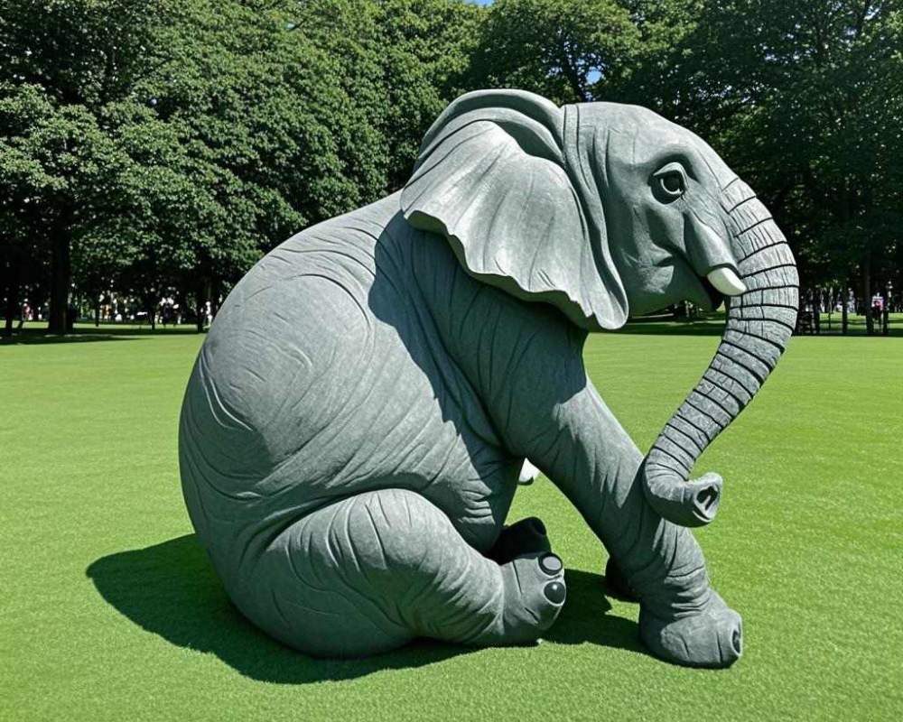 Monumental Bronze Simulation Elephant Sculpture