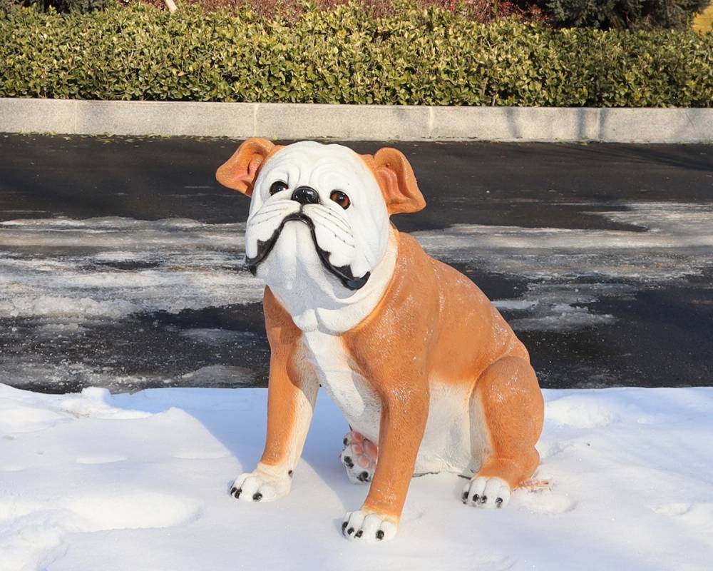 Simulation Fiberglass Dog Animal Sculpture Landscape Decoration