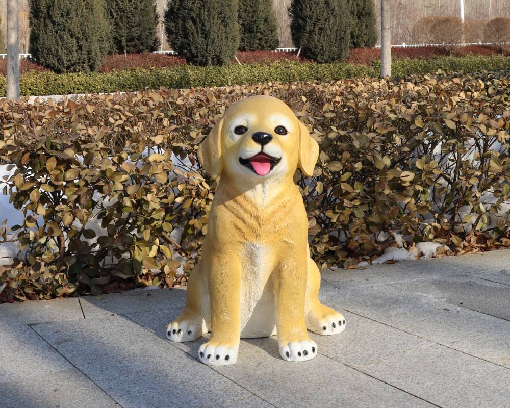 Simulation Fiberglass Dog Animal Sculpture Landscape Decoration