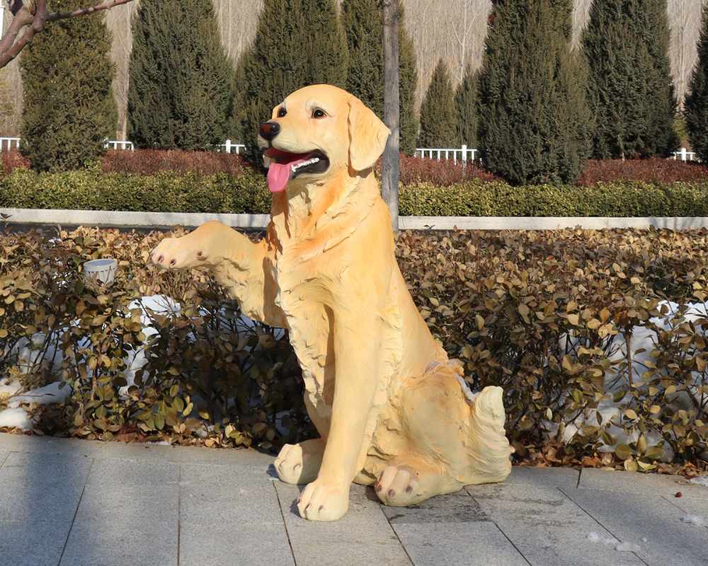 Simulation Fiberglass Dog Animal Sculpture Landscape Decoration
