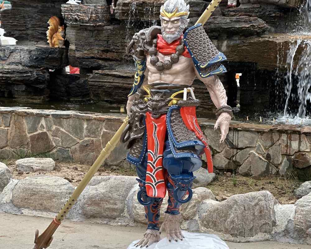 Simulation Fiberglass Black Myth Wukong Life-size Sculpture