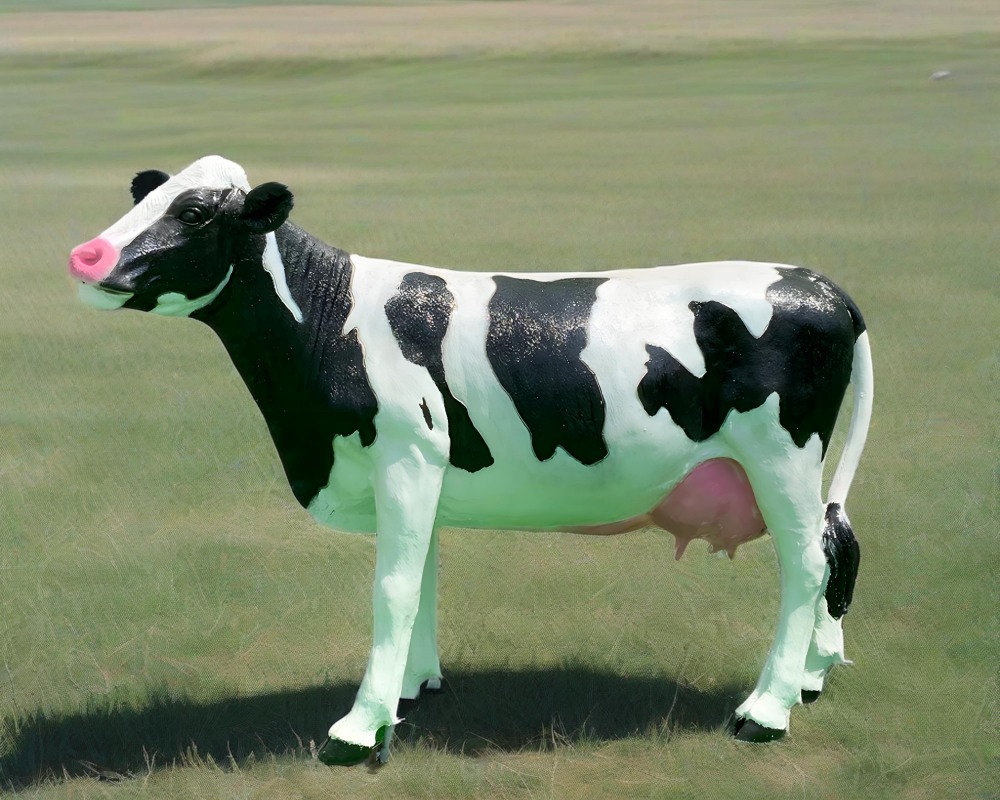 Simulation Fiberglass Cow Animal Sculpture Outdoor