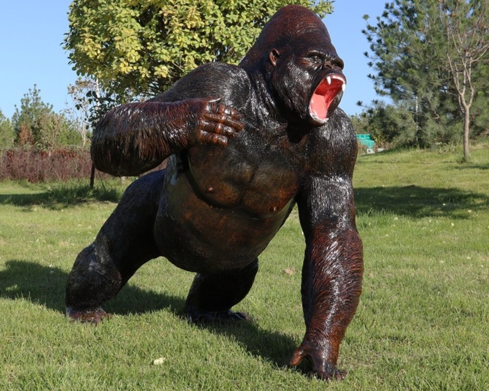 Life Size Simulation Fiberglass Gorilla Sculpture for Sale