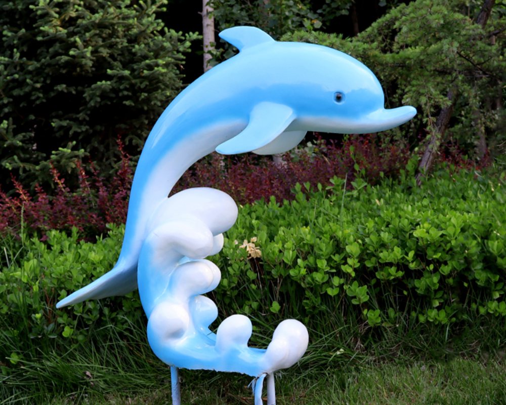 Large Simulation Fiberglass Dolphin Sculpture Animal Decoration
