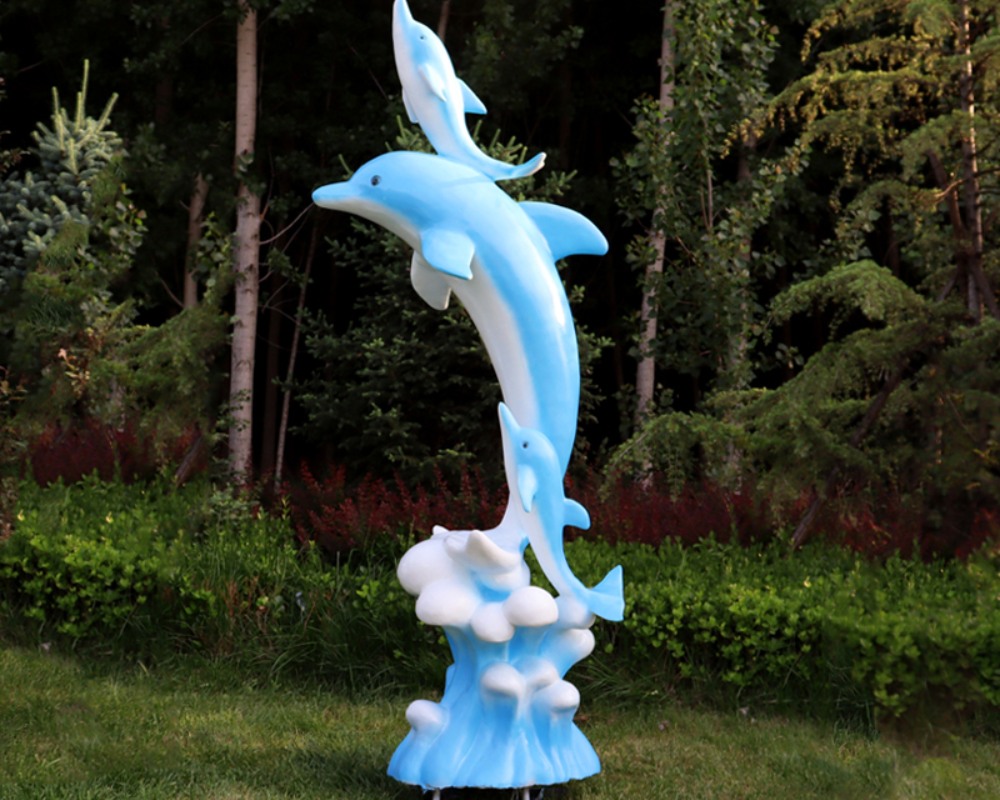 Large Simulation Fiberglass Dolphin Sculpture Animal Decoration