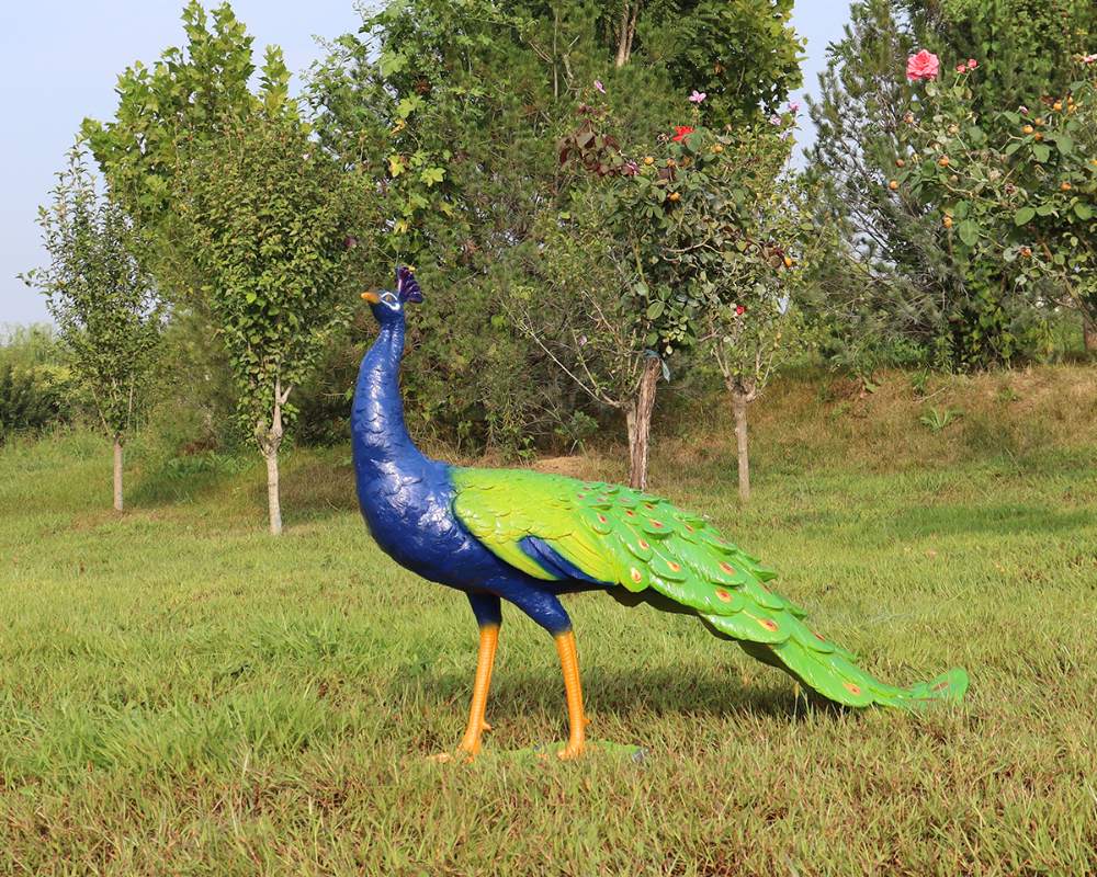 Simulation Fiberglass Peacock Statue Animal Ornaments