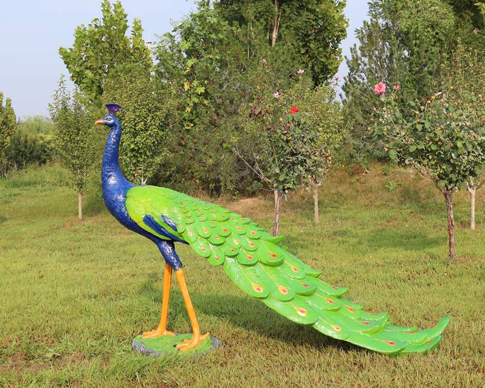 Simulation Fiberglass Peacock Statue Animal Ornaments