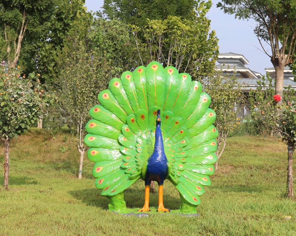 Simulation Fiberglass Peacock Statue Animal Ornaments