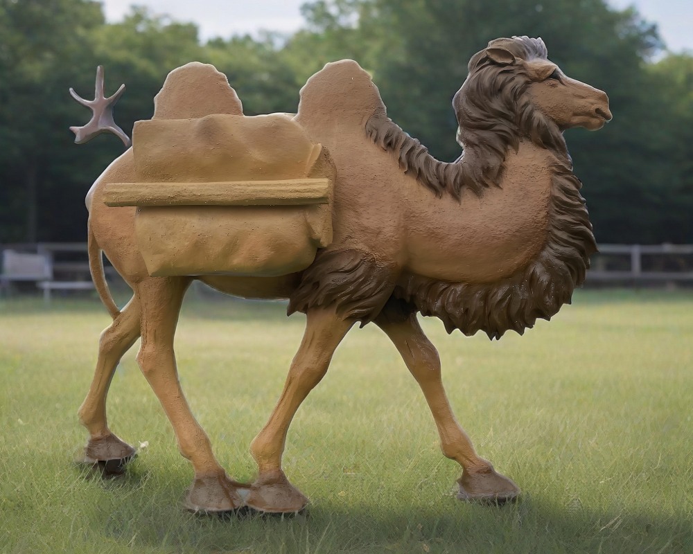 Life Size Simulation Bronze & Fiberglass Camel Sculpture