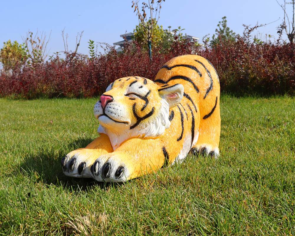 Garden Simulation Fiberglass Tiger Sculpture for Sale