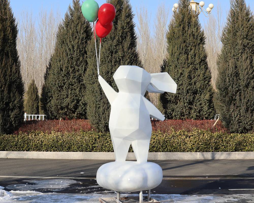 Simulation Resin&Fiberglass Rabbit Sculptures Decor