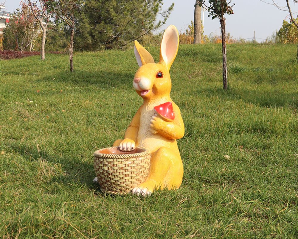 Simulation Resin&Fiberglass Rabbit Sculptures Decor