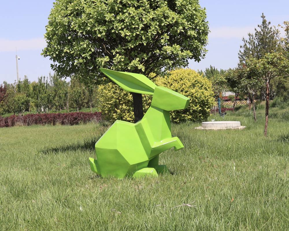 Simulation Resin&Fiberglass Rabbit Sculptures Decor