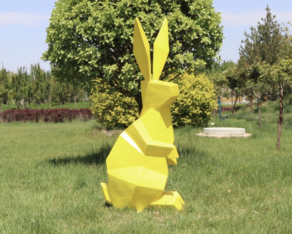 Simulation Resin&Fiberglass Rabbit Sculptures Decor