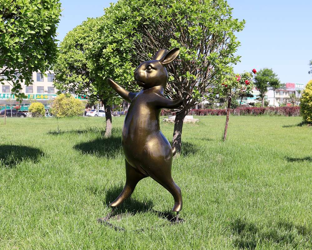 Simulation Copper Rabbit Sculptures for Sale Outdoor Decor