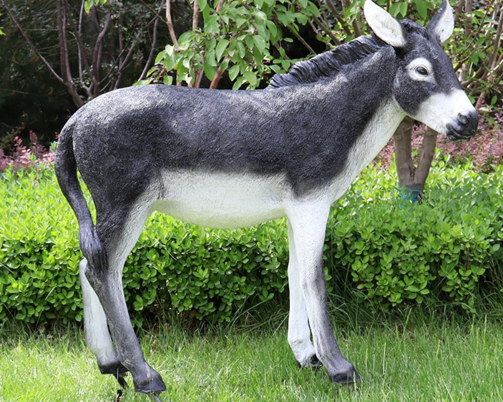 Large Simulation Fiberglass Donkey Sculptures Deroction