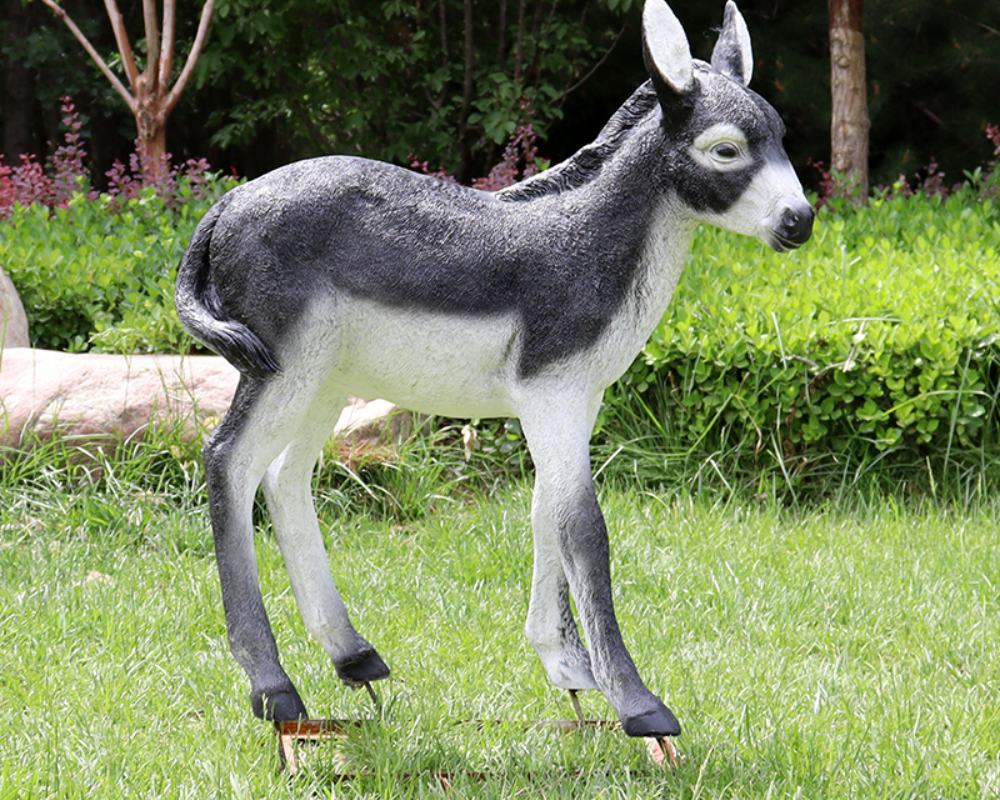 Large Simulation Fiberglass Donkey Sculptures Deroction
