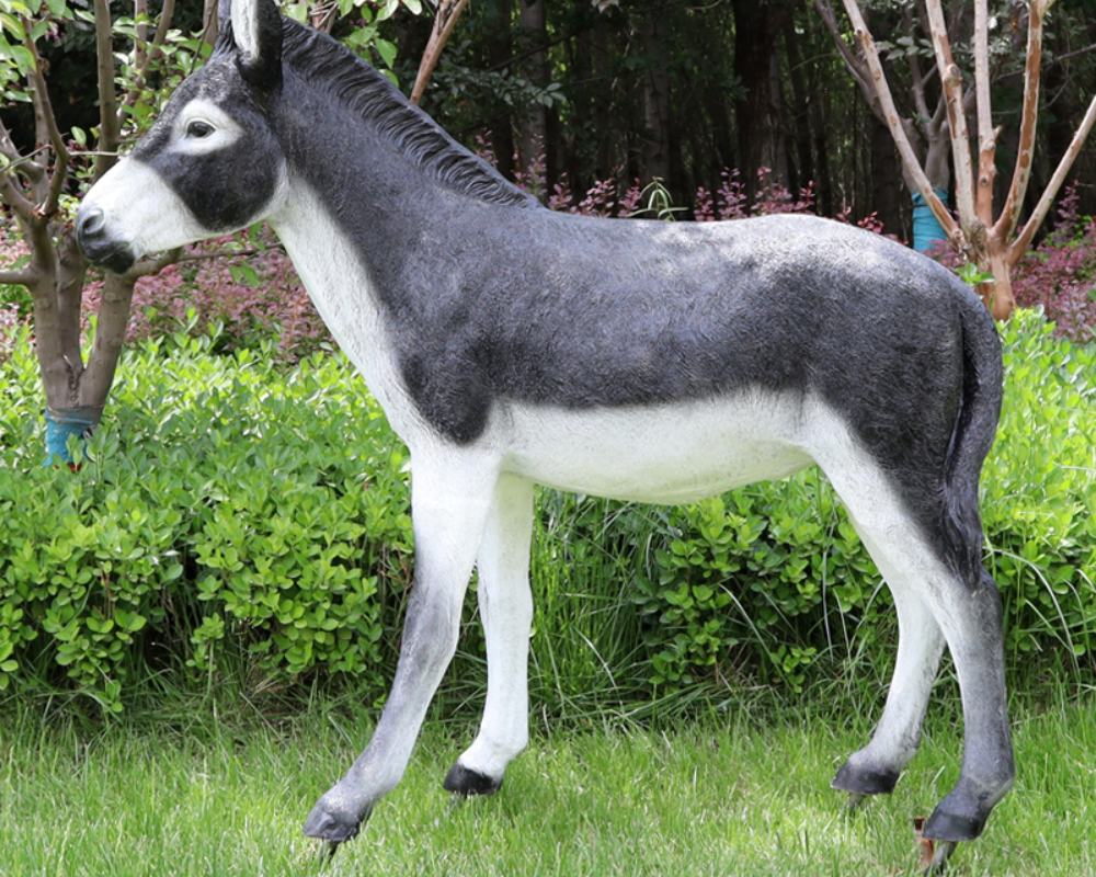 Large Simulation Fiberglass Donkey Sculptures Deroction