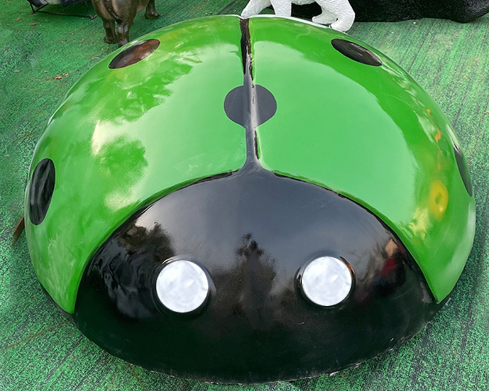 Vibrant Simulation Fiberglass Ladybug Sculptures Outdoor Decor