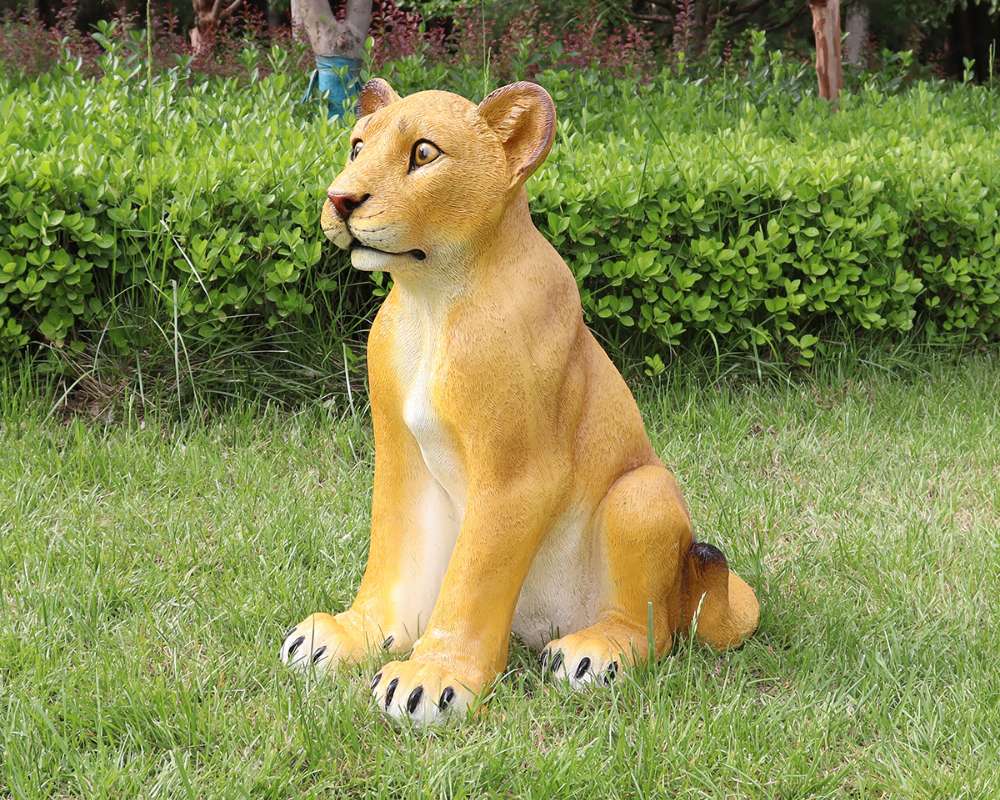 Simulation Fiberglass Lion Sculptures for Garden