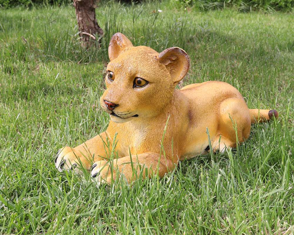 Simulation Fiberglass Lion Sculptures for Garden