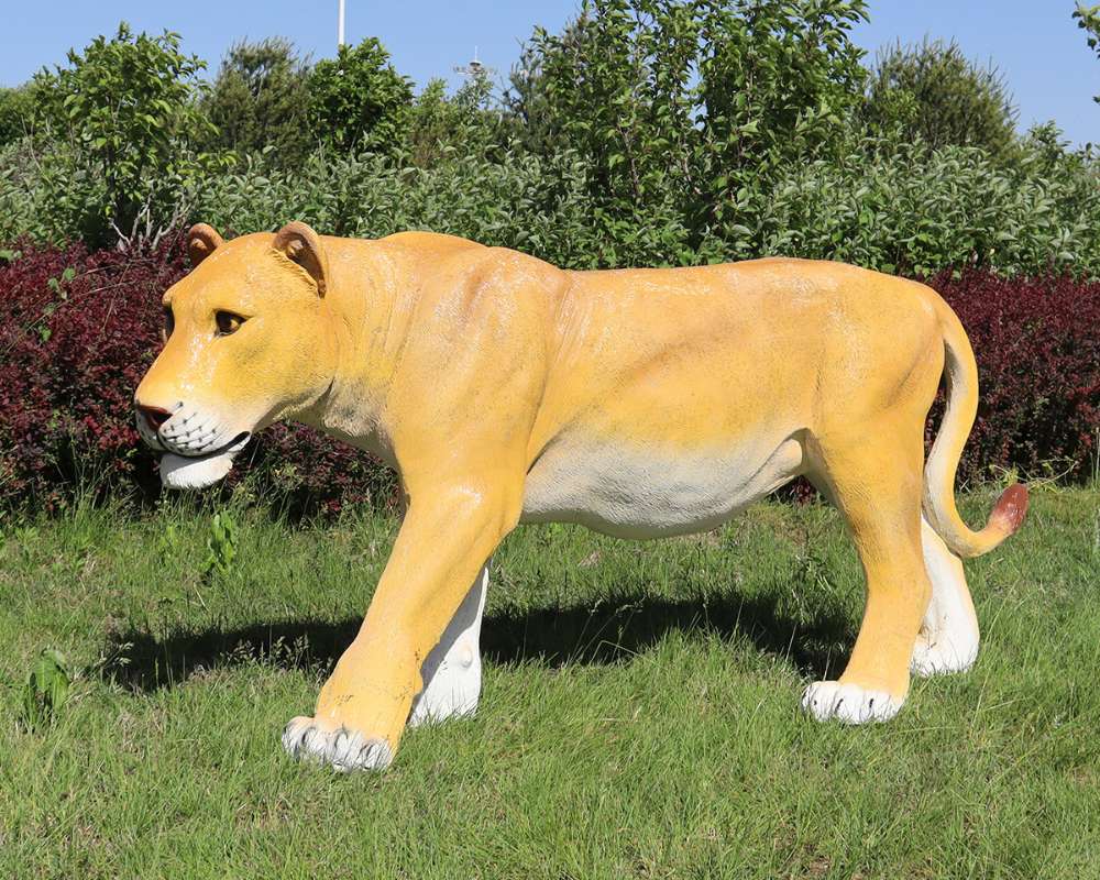 Simulation Fiberglass Lion Sculptures for Garden
