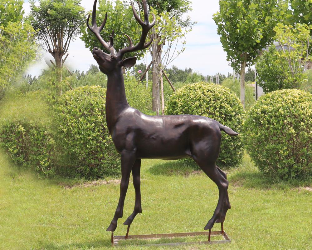 Simulation Cast Bronze Deer Sculptures for Garden