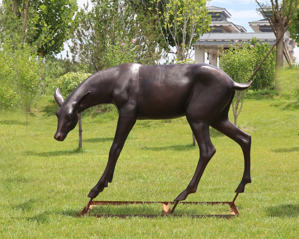 Simulation Cast Bronze Deer Sculptures for Garden