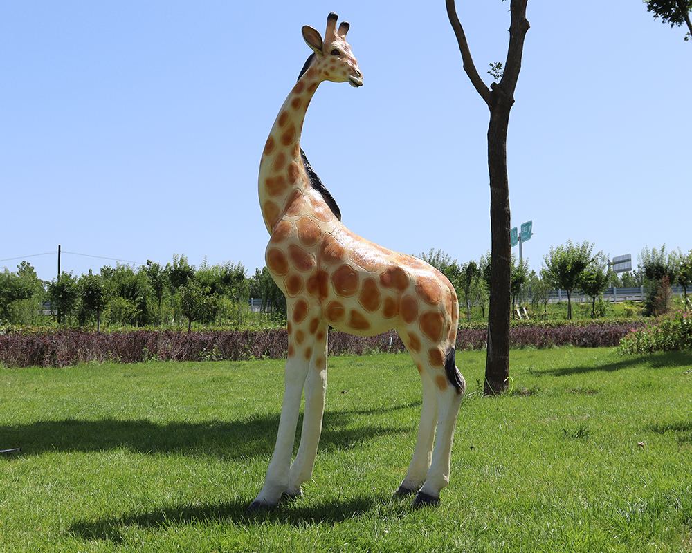 Simulation Fiberglass Giraffe Sculptures for Graceful Outdoor Art