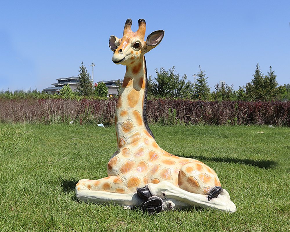 Simulation Fiberglass Giraffe Sculptures for Graceful Outdoor Art
