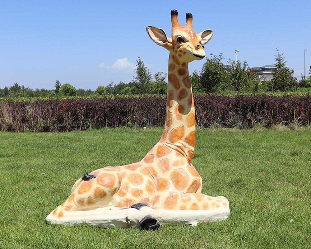 Simulation Fiberglass Giraffe Sculptures for Graceful Outdoor Art