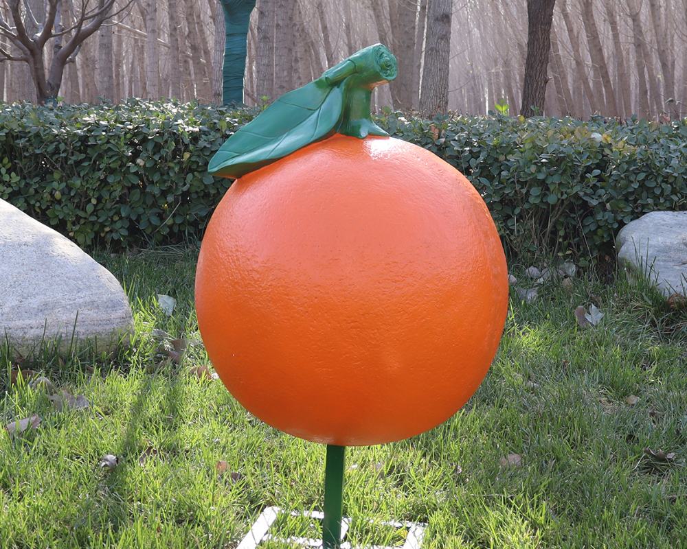 Simulation Fiberglass Orange Sculptures for Bright Outdoor Decor