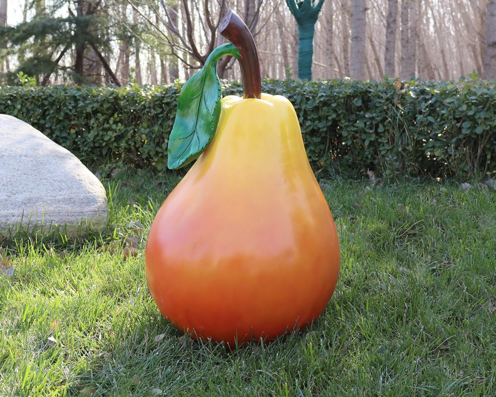 Crisp Outdoor Decor Simulation Fiberglass Pear Sculptures