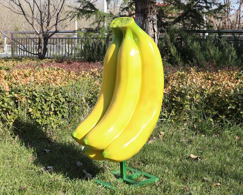 Simulation Fiberglass Banana Sculptures for Vitality Outdoor Decor