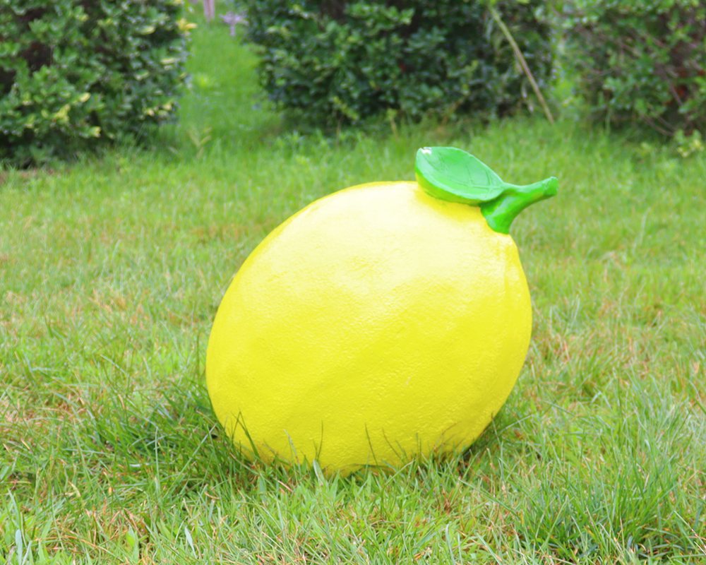 Zesty Simulation Fiberglass Lemon Sculptures for Decor