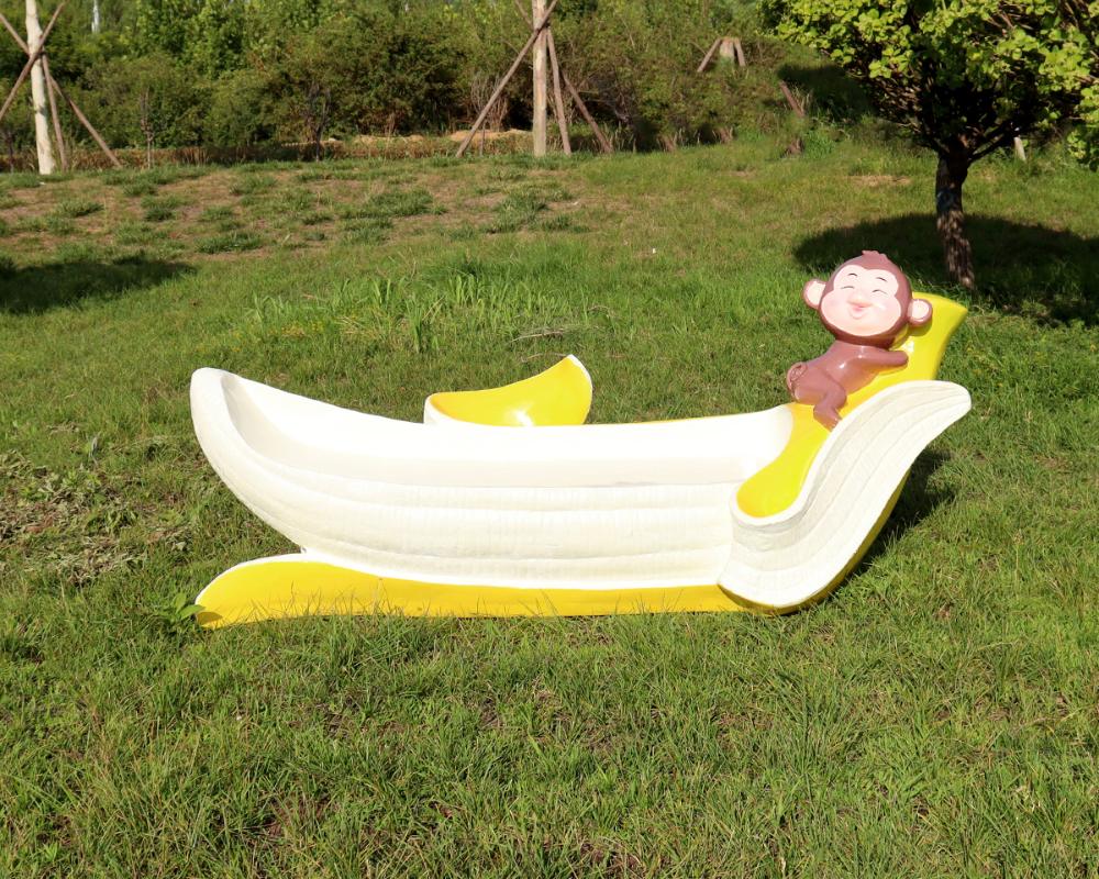 Realistic Fiberglass Fruit Themed Garden Chair Statue