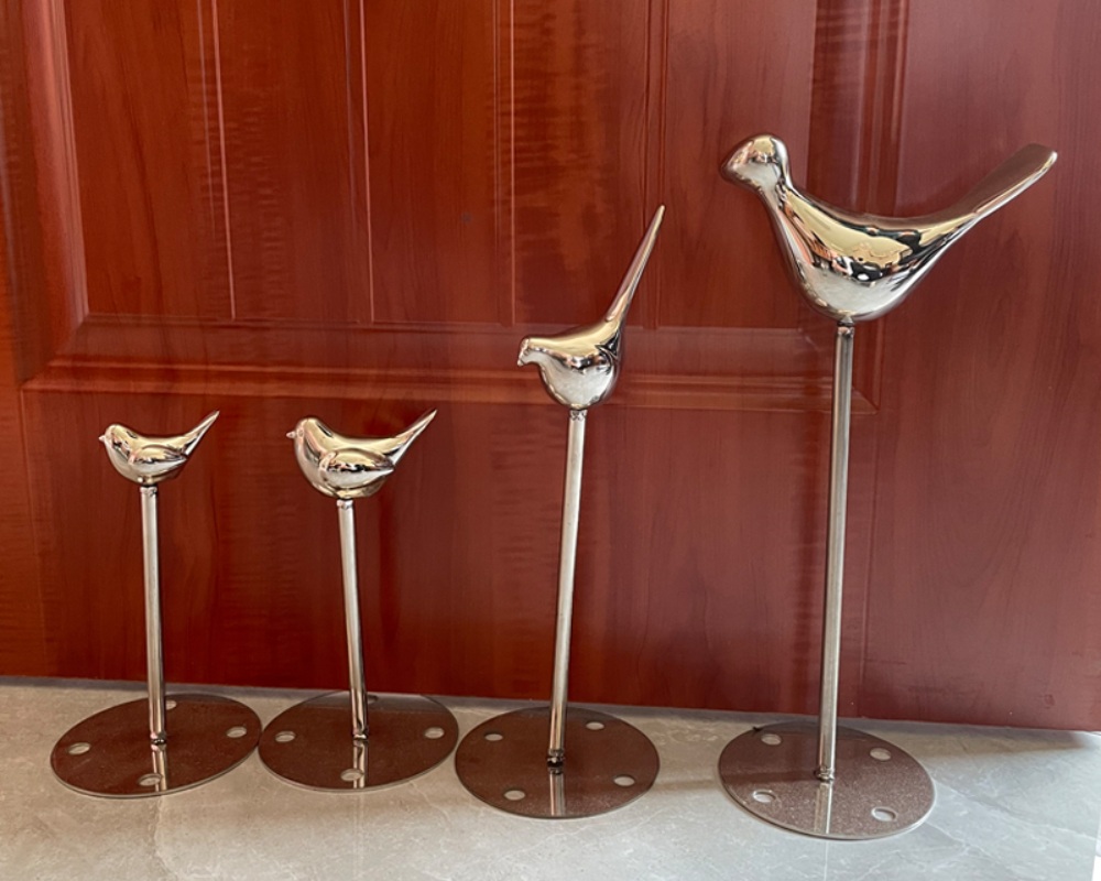 Reflective Stainless Steel Mirror Bird Sculpture for Sale