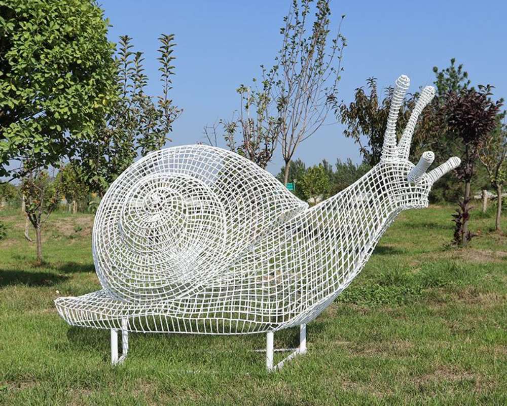 Grace Glowing Stainless Steel Hollow Snail Garden Sculpture