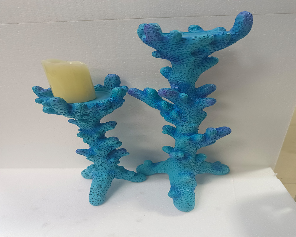 Elegant Resin Coral Candlestick Decorations